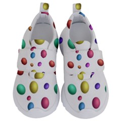 Egg Easter Texture Colorful Kids  Velcro No Lace Shoes