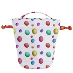 Egg Easter Texture Colorful Drawstring Bucket Bag by HermanTelo