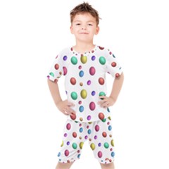 Egg Easter Texture Colorful Kids  Tee And Shorts Set by HermanTelo