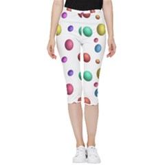 Egg Easter Texture Colorful Inside Out Lightweight Velour Capri Leggings 