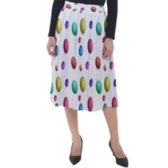 Egg Easter Texture Colorful Classic Velour Midi Skirt  by HermanTelo