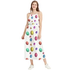 Egg Easter Texture Colorful Boho Sleeveless Summer Dress