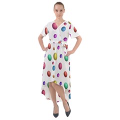 Egg Easter Texture Colorful Front Wrap High Low Dress