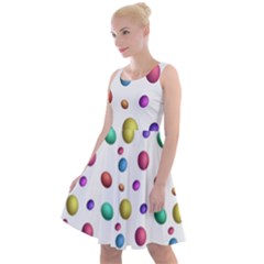 Egg Easter Texture Colorful Knee Length Skater Dress by HermanTelo