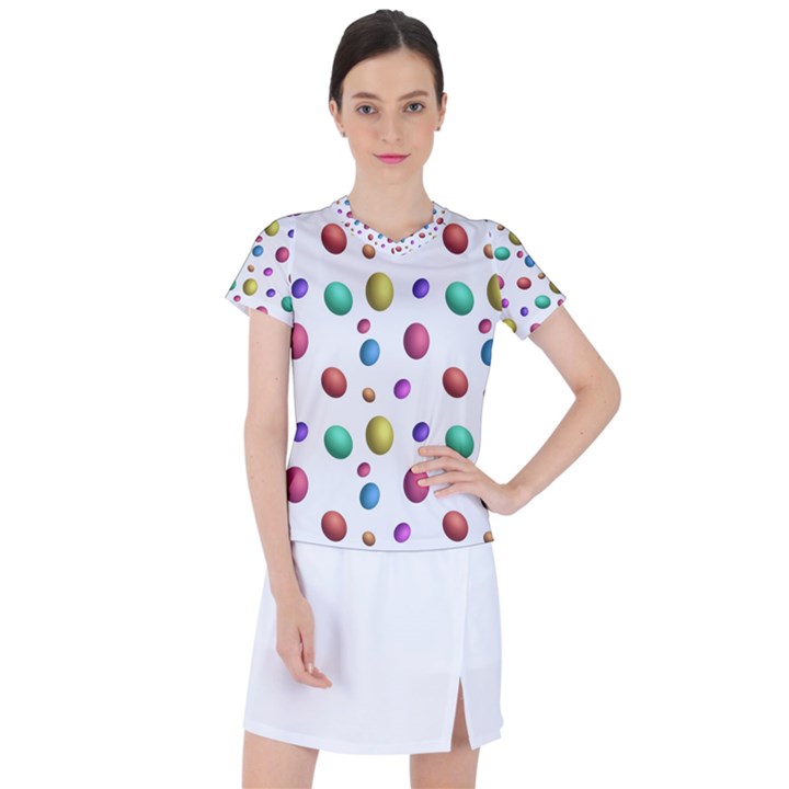 Egg Easter Texture Colorful Women s Sports Top