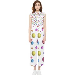 Egg Easter Texture Colorful Women s Frill Top Jumpsuit by HermanTelo