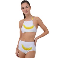 Banana Fruit Watercolor Painted High Waist Tankini Set