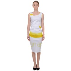 Banana Fruit Watercolor Painted Sleeveless Pencil Dress