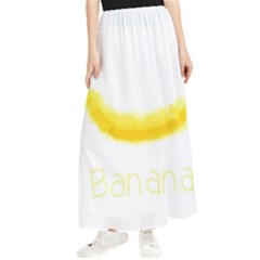 Banana Fruit Watercolor Painted Maxi Chiffon Skirt