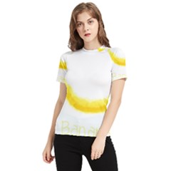 Banana Fruit Watercolor Painted Women s Short Sleeve Rash Guard