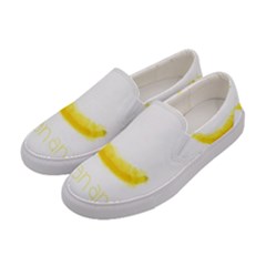 Banana Fruit Watercolor Painted Women s Canvas Slip Ons by Mariart