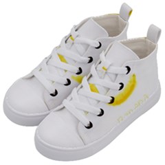 Banana Fruit Watercolor Painted Kids  Mid-top Canvas Sneakers by Mariart