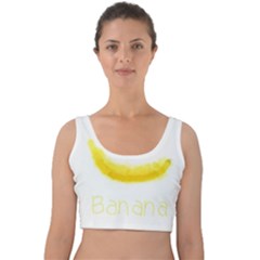 Banana Fruit Watercolor Painted Velvet Crop Top