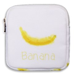 Banana Fruit Watercolor Painted Mini Square Pouch by Mariart