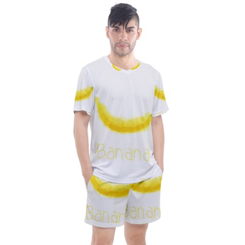 Banana Fruit Watercolor Painted Men s Mesh Tee And Shorts Set by Mariart