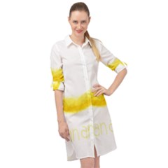 Banana Fruit Watercolor Painted Long Sleeve Mini Shirt Dress by Mariart