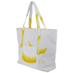 Banana Fruit Watercolor Painted Zip Up Canvas Bag