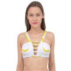 Banana Fruit Watercolor Painted Cage Up Bikini Top by Mariart