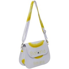 Banana Fruit Watercolor Painted Saddle Handbag by Mariart