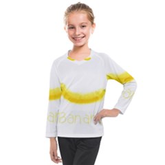 Banana Fruit Watercolor Painted Kids  Long Mesh Tee