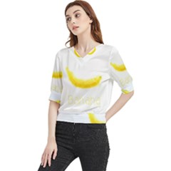 Banana Fruit Watercolor Painted Quarter Sleeve Blouse