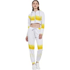 Banana Fruit Watercolor Painted Cropped Zip Up Lounge Set by Mariart