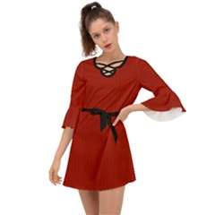 Lipstick Red - Criss Cross Mini Dress by FashionLane