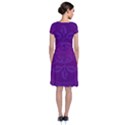 Cloister Advent Purple Short Sleeve Front Wrap Dress View2