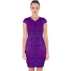 Cloister Advent Purple Capsleeve Drawstring Dress 