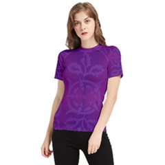 Cloister Advent Purple Women s Short Sleeve Rash Guard