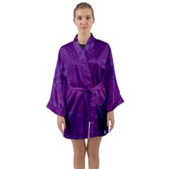 Cloister Advent Purple Long Sleeve Satin Kimono by HermanTelo