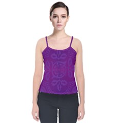 Cloister Advent Purple Velvet Spaghetti Strap Top