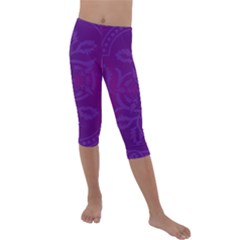 Cloister Advent Purple Kids  Lightweight Velour Capri Leggings  by HermanTelo