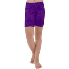 Cloister Advent Purple Kids  Lightweight Velour Capri Yoga Leggings by HermanTelo