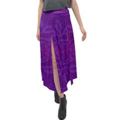 Cloister Advent Purple Velour Split Maxi Skirt