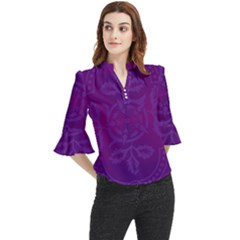 Cloister Advent Purple Loose Horn Sleeve Chiffon Blouse