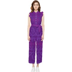 Cloister Advent Purple Women s Frill Top Jumpsuit by HermanTelo