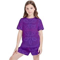 Cloister Advent Purple Kids  Tee And Sports Shorts Set