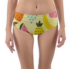 Fruit Reversible Mid-waist Bikini Bottoms