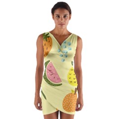 Fruit Wrap Front Bodycon Dress