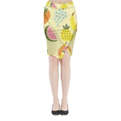 Fruit Midi Wrap Pencil Skirt