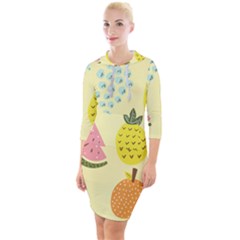 Fruit Quarter Sleeve Hood Bodycon Dress by HermanTelo