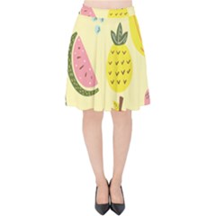 Fruit Velvet High Waist Skirt