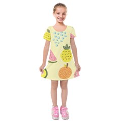 Fruit Kids  Short Sleeve Velvet Dress