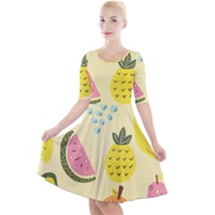 Fruit Quarter Sleeve A-line Dress