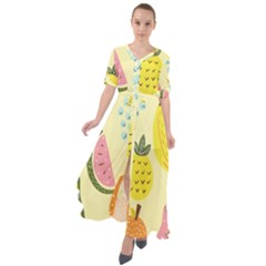 Fruit Waist Tie Boho Maxi Dress