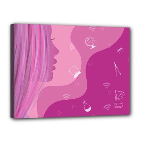 Online Woman Beauty Purple Canvas 16  X 12  (stretched) by Mariart