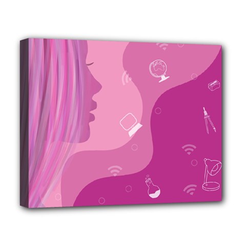 Online Woman Beauty Purple Deluxe Canvas 20  X 16  (stretched) by Mariart