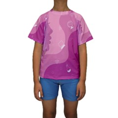 Online Woman Beauty Purple Kids  Short Sleeve Swimwear by Mariart