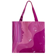 Online Woman Beauty Purple Zipper Grocery Tote Bag by Mariart